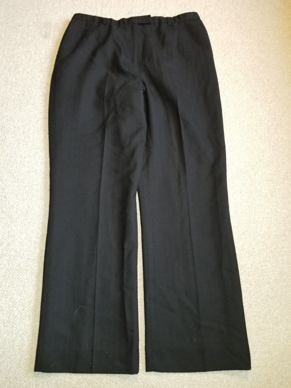 Womens Pants-PENDLETON-black 100% wool lined Classic Old Money Capsule-14P